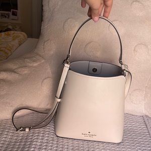 White Kate Spade Darcy Bucket Bag